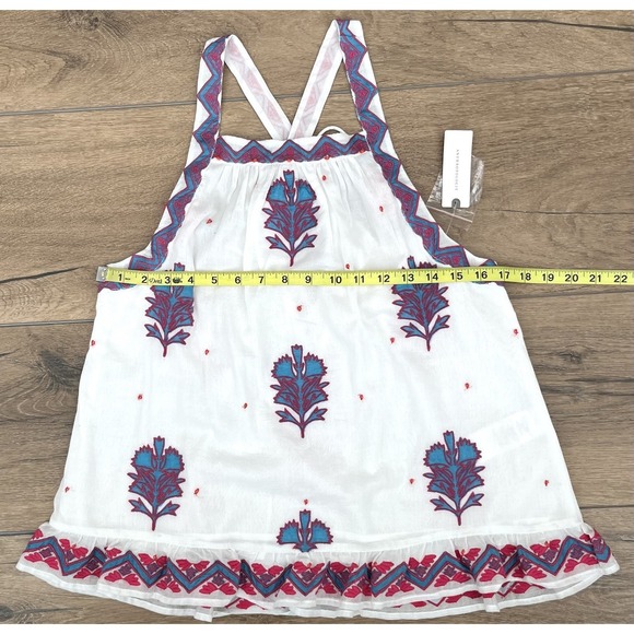 Anthropologie Ruffle Hem Halter Top Size Small Embroidered Tassel Boho NWT - Picture 6 of 11